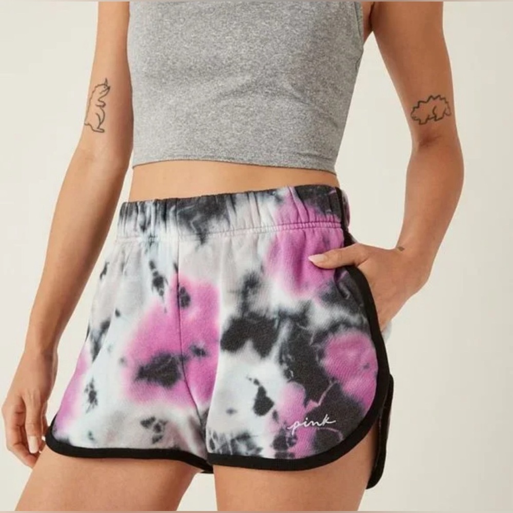 VS PINK Varsity Tie Dye Shortie Shorts Size XS NWOT